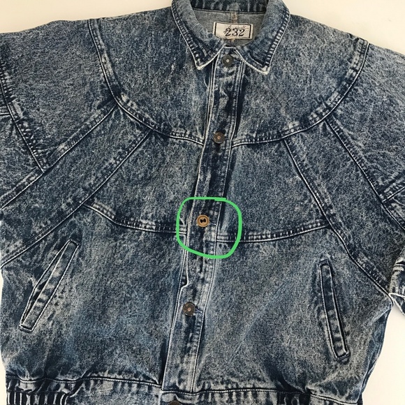 Vintage 90's Avenue 232 Acid Wash Denim Jacket L - Picture 7 of 7